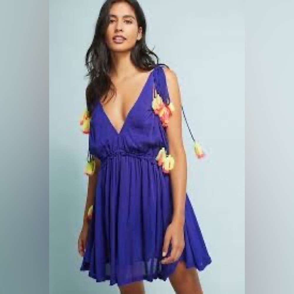 NWT M/L Anthropologie Sundress Label Brooke Tassel Coverup Dress Vacation Cruise